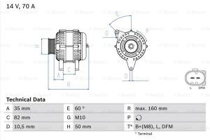 BOSCH Alternátor 0986042640