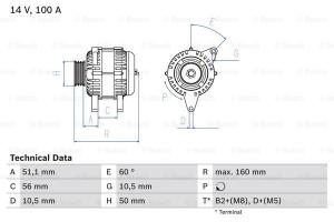 BOSCH Alternátor 0986042750