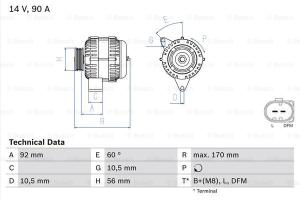 BOSCH Alternátor 0986042730