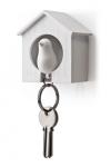 Vešiačik na kľúče Qualy Sparrow, biela búdka / biely vtáčik