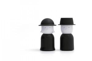 Soľnička a korenička Qualy Mr.Pepper & Mrs. Salt, čierne
