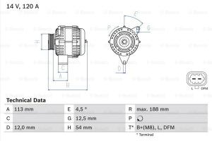 BOSCH Alternátor 0986080370