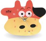 Nástenné hodiny MPM, 2518.5120 - hnedá svetlá/červená, 20cm
