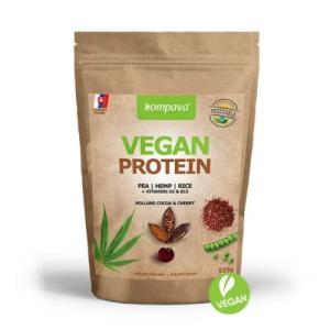 KOMPAVA Vegan protein s príchuťou čokoláda a višňa 525 g