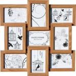 MDF hnedý multirám na 9 fotiek , 47cm