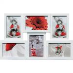 Biely multirám na 6 fotiek, 47cm