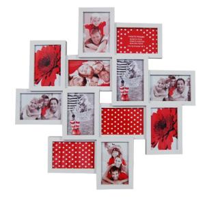 Biely multirám na 12 fotiek, 60cm