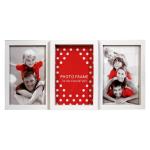 Biely multirám na 3 fotky, 3x10x15cm