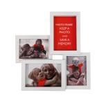 Biely multirám na 4 fotky, white