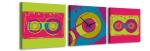 3 dielne obrazové hodiny, Retro tape, 35x105cm