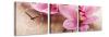 3 dielne obrazové hodiny, Pink, 35x105cm
