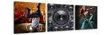 3 dielne obrazové hodiny, Music, 35x105cm
