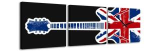 3 dielne obrazové hodiny, Gitara, 35x105cm