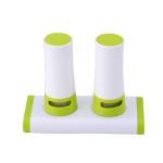 Mlynček na soľ a korenie s magnetickým stojanom, zelený, biely