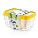 3-dielná sada úložnych boxov/ dózy s vekami, 3x2L