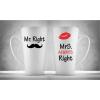 Hrnčeky pre páry Latte, Mr & Mrs Right, 2ks x 450ml