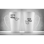 Hrnčeky pre páry Latte, She`s mine, 2ks x 450ml