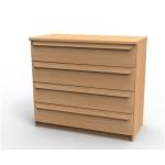 Kvalitná masívna komoda P2Z, BUK prírodný