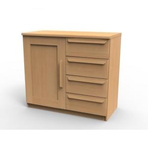 Kvalitná masívna komoda P2DZ, BUK prírodný