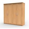 Vysoká masívna skriňa UNI4 DDDD, BUK prírodný