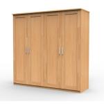 Vysoká masívna skriňa UNI4 DDDD, BUK prírodný