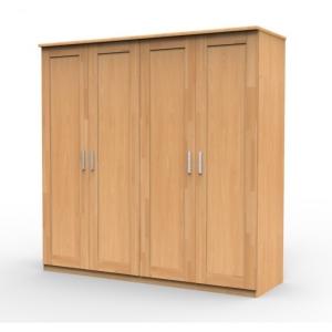 Vysoká masívna skriňa UNI4 DDDD, BUK prírodný