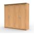 Vysoká masívna skriňa UNI4 DDDD, BUK prírodný