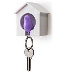 Vešiačik na kľúče Qualy Sparrow, biela búdka / fialový vtáčik