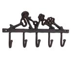 Kovový nástenný vešiak hnedý, Clayre & Eff, 25cm