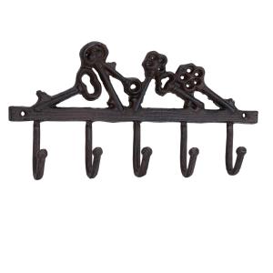 Kovový nástenný vešiak hnedý, Clayre & Eff, 25cm