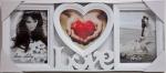Fotorám na 3 fotky Love Story, biely 49x21cm