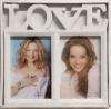 Fotorám na 2 fotky Love, biely, 23x23 cm