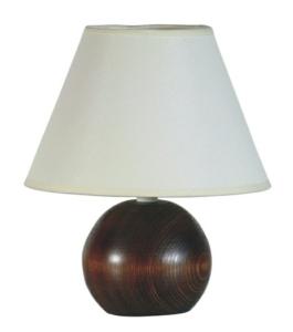 Stolná lampa Sandria drevo-guľa tmavé drevo