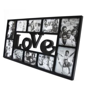 Fotorám Love na 10 fotiek, čierny, 72x36cm