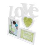 Fotorám Love na 3 fotky, biely, 37x33cm
