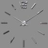 3D Nalepovacie hodiny DIY Clock BIG Time XL, Silver 90-130cm