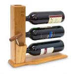 Bambusový stojan na víno pre 3 fľaše, RD9143