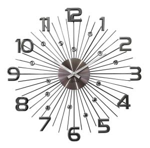 Nástenné hodiny LAVVU LCT1151 CRYSTAL Sun Antracitové, 49 cm