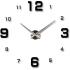 3D Nalepovacie hodiny Clock BIG 3-12 XL, Silver Black 90-130cm