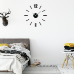 3D Nalepovacie hodiny DIY ADMIRABLE L SWEEP z54b-1, čierne 50-75cm