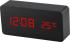 Digitálny LED budík s dátumom a teplomerom EuB8466 RED BLACK, 15cm