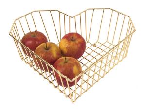 Misa na ovocie Present Time Fruit bowl heart, zlatá