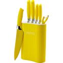 Sada 5 nožov, škrabky a stojanu Royalty Line RL-6MSTK, žltá