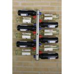 Nerezový držiak na fľaše na stenu na 12 fliaš