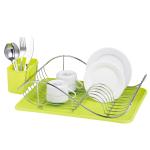 Odkvapkávač na riad zelený s držiakom priboru, TD1145