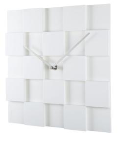 Nástenné hodiny ExitDesign KUBI, biele 30cm