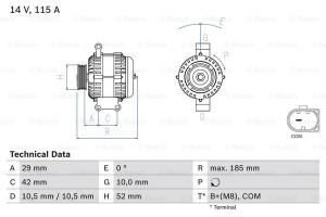 BOSCH Alternátor 0986081040