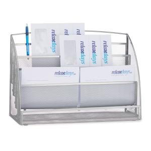 Kovový stojan na časopisy a listy RD2503 strieborný