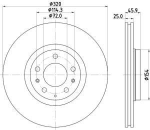 HELLA PAGID Brzdový kotúč 8DD355114491