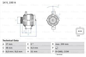 BOSCH Alternátor 0986048740